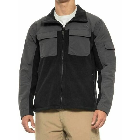 The North Face Men's Black Grey Salinas Mixed Media Jacket Fleece Size XXL 3037 - Picture 2 of 9